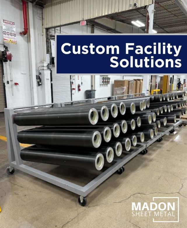 custom facility solutions. Cart with material for a printing company.